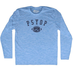 PSYOP Football Adult Tri-Blend Long Sleeve T-shirt Athletic Blue