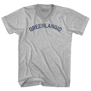 Greenlandic Adult Cotton V-neck T-shirt - Grey Heather