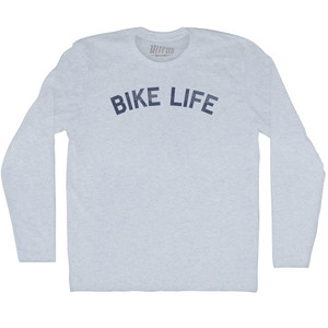 Bike Life Adult Tri-Blend Long Sleeve T-shirt - Athletic White