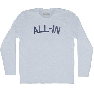 All-In Adult Tri-Blend Long Sleeve T-shirt - Athletic White