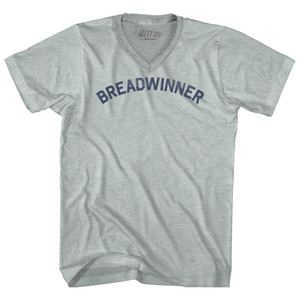 Breadwinner Adult Tri-Blend V-neck T-shirt - Athletic Cool Grey