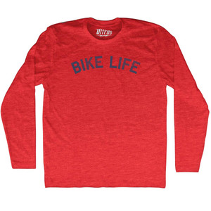 Bike Life Adult Tri-Blend Long Sleeve T-shirt - Athletic Red