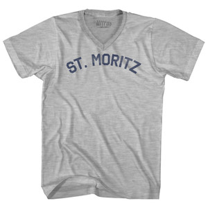 St. Moritz Adult Cotton V-neck T-shirt - Grey Heather