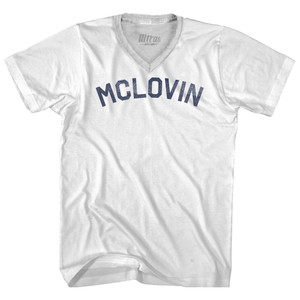 Mclovin Adult Tri-Blend V-neck T-shirt - White