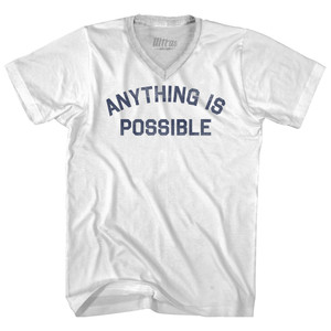 Anything Is Possible Adult Tri-Blend V-neck T-shirt - White