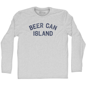 Beer Can Island Adult Cotton Long Sleeve T-shirt - Grey Heather