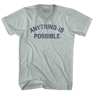 Anything Is Possible Adult Tri-Blend V-neck T-shirt - Athletic Cool Grey Anything Is Possible Adult Tri-Blend V-neck T-shirt - Athletic Cool Grey