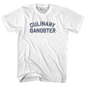 Culinary Gangster Womens Cotton Junior Cut T-Shirt - White Culinary Gangster Womens Cotton Junior Cut T-Shirt - White