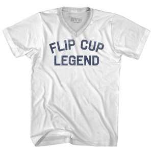 Flip Cup Legend Adult Tri-Blend V-neck T-shirt - White