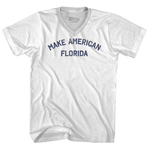 Make American Florida Adult Tri-Blend V-neck T-shirt - White