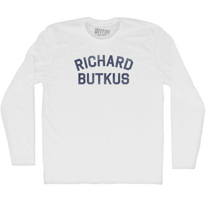 Richard Butkus Adult Cotton Long Sleeve T-shirt - White