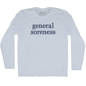 General Soreness Rage Font Adult Tri-Blend Long Sleeve T-shirt - Athletic White
