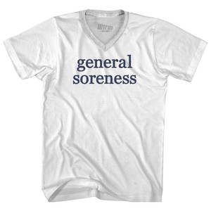 General Soreness Rage Font Adult Tri-Blend V-neck T-shirt - White General Soreness Rage Font Adult Tri-Blend V-neck T-shirt - White