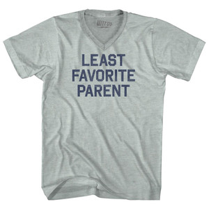 Least Favorite Parent Adult Tri-Blend V-neck T-shirt - Athletic Cool Grey Least Favorite Parent Adult Tri-Blend V-neck T-shirt - Athletic Cool Grey