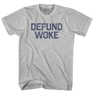 Defund Woke Adult Cotton T-shirt - Grey Heather