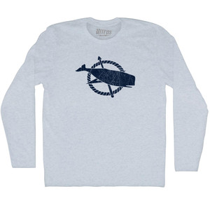 Nantucket Flag Adult Tri-Blend Long Sleeve T-shirt - Athletic White Nantucket Flag Adult Tri-Blend Long Sleeve T-shirt - Athletic White