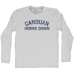 CANOUAN Horns Down Adult Cotton Long Sleeve T-shirt - Grey Heather CANOUAN Horns Down Adult Cotton Long Sleeve T-shirt - Grey Heather