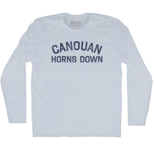 CANOUAN Horns Down Adult Tri-Blend Long Sleeve T-shirt - Athletic White CANOUAN Horns Down Adult Tri-Blend Long Sleeve T-shirt - Athletic White
