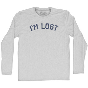 I'm Lost Adult Cotton Long Sleeve T-shirt - Grey Heather