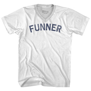 Funner Adult Tri-Blend V-neck T-shirt - White