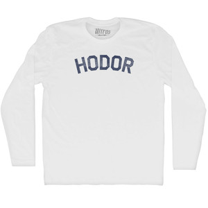Hodor Adult Cotton Long Sleeve T-shirt - White