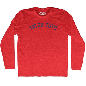 Tater Tots Adult Tri-Blend Long Sleeve T-shirt - Athletic Red