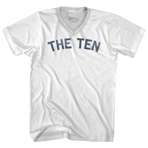 The Ten Adult Tri-Blend V-neck T-shirt - White