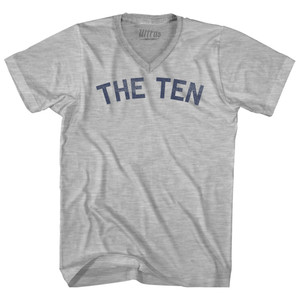 The Ten Adult Cotton V-neck T-shirt - Grey Heather