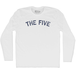 The Five Adult Cotton Long Sleeve T-shirt - White