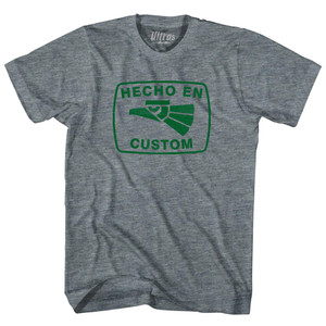 Custom Hecho En Womens Tri-Blend Junior Cut T-Shirt - Athletic Grey Custom Hecho En Womens Tri-Blend Junior Cut T-Shirt - Athletic Grey