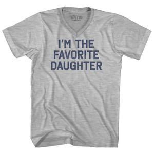 I'm The Favorite Daughter Adult Cotton V-neck T-shirt - Grey Heather I'm The Favorite Daughter Adult Cotton V-neck T-shirt - Grey Heather