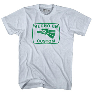 Custom Hecho En Adult Tri-Blend T-shirt - Athletic White