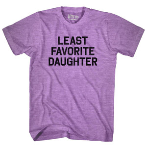 Least Favorite Daughter Adult Tri-Blend T-shirt - Athletic Purple