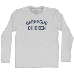 Barbecue Chicken Adult Cotton Long Sleeve T-shirt - Grey Heather