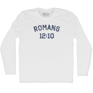 Romans 12 10 Adult Cotton Long Sleeve T-shirt - White