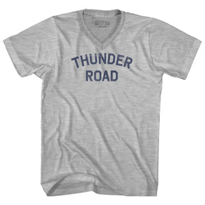 Thunder Road Adult Cotton V-neck T-shirt - Grey Heather