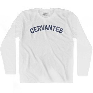 CERVANTES Adult Cotton Long Sleeve T-shirt - White