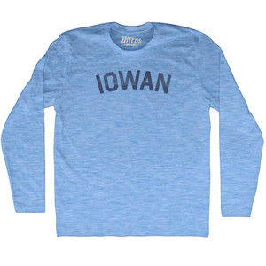 Iowan Adult Tri-Blend Long Sleeve T-shirt - Athletic Blue
