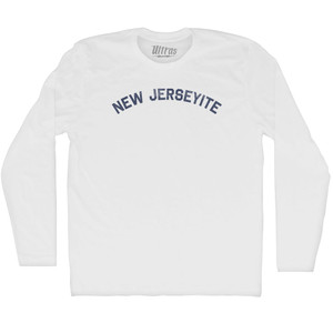 New Jerseyite Adult Cotton Long Sleeve T-shirt - White