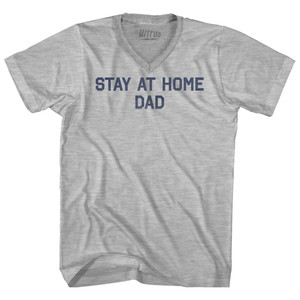 Stay At Home Dad Adult Cotton V-neck T-shirt - Grey Heather Stay At Home Dad Adult Cotton V-neck T-shirt - Grey Heather