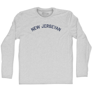 New Jerseyan Adult Cotton Long Sleeve T-shirt - Grey Heather