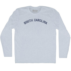 South Carolina Adult Tri-Blend Long Sleeve T-shirt - Athletic White