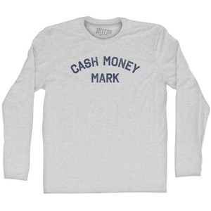 Cash Money Mark Adult Cotton Long Sleeve T-shirt - Grey Heather