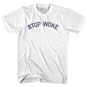 Stop Woke Adult Cotton T-shirt - White