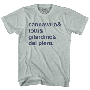Cannavaro And Totti And Gilardino And Del Piero Italy 2006 Goal Adult Tri-Blend T-shirt - Athletic Cool Grey