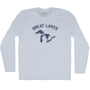Great Lakes Adult Tri-Blend Long Sleeve T-shirt - Athletic White