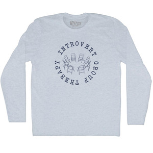 Introvert Group Therapy Adult Tri-Blend Long Sleeve T-shirt - Athletic White Introvert Group Therapy Adult Tri-Blend Long Sleeve T-shirt - Athletic White