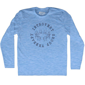 Introvert Group Therapy Adult Tri-Blend Long Sleeve T-shirt - Athletic Blue Introvert Group Therapy Adult Tri-Blend Long Sleeve T-shirt - Athletic Blue