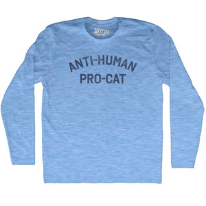 Anti-Human Pro-Cat Adult Tri-Blend Long Sleeve T-shirt - Athletic Blue