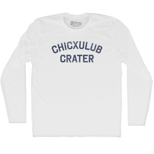 Chicxulub Crater Adult Cotton Long Sleeve T-shirt - White